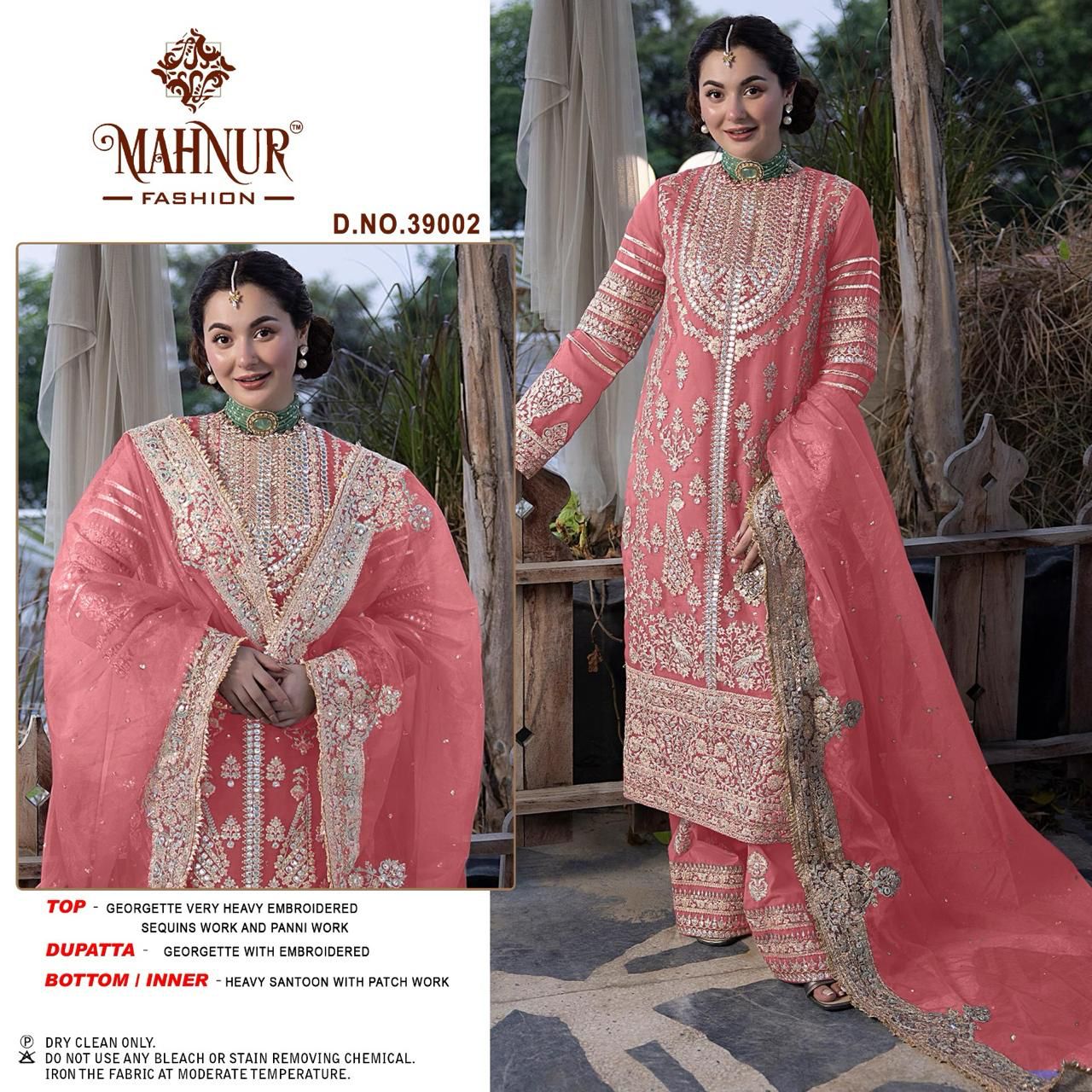 Mahnur Vol 39 By Mahnur Embroidery Georgette Pakistani Suits Wholesale Price In Surat
